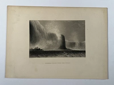 "Cataratas del Niágara desde el ferry 1850 grabado en acero por Bartlett Cousen 9x12"" arte" Foto 1 de 4