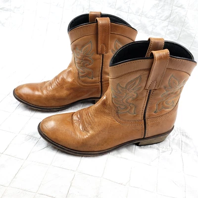 Bota Willie DINGO Mujer Talla 8.5 M 6" Cuero Tobillo Occidental Antigua Tostada DI 862 Foto 1 de 4