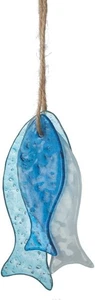 Sea Glass Hanging Fish Ornaments - Set of 3 - Picture 1 of 1