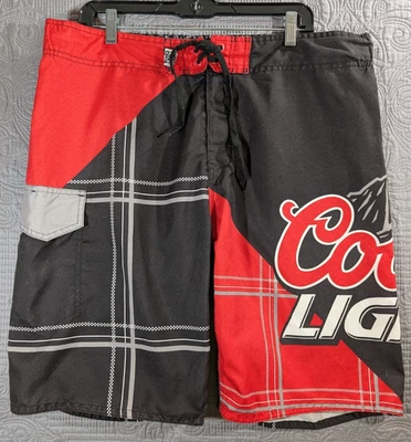 Pantalones Cortos de Natación Coors Light Beer Para Hombre Talla 23 Negro Logo Bolsillo Bañador Sin Forro Foto 1 de 4