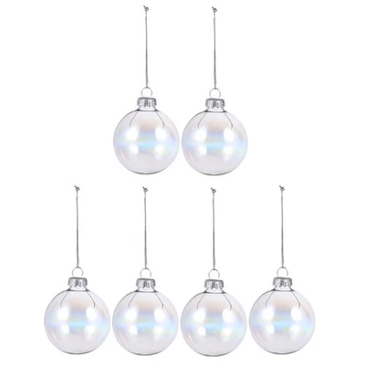  6 Pcs Palline Per Albero Di Natale Palla Trasparente Decorazioni - Immagine 1 di 4