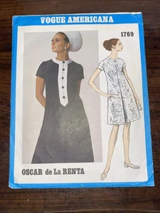 Vintage 1960s Vogue 1769 Oscar de la Renta Mod Dress Sewing Pattern Size 18 - Bild 1 von 9