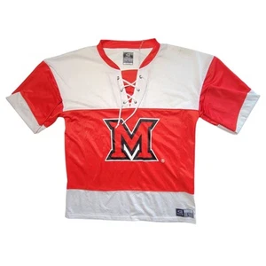 Miami Redhawks Athletic Knit Hockey Jersey Youth L (9-10 Years) White Red G Team - Bild 1 von 19