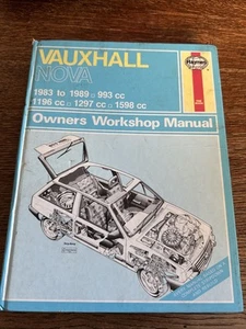 Vauxhall Nova Haynes Manual 1983 to 1989. 993cc / 1196cc / 1297cc / 1598cc 909 - Picture 1 of 2