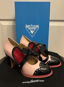 John Fluevog Attic Tutti Pink Mary Jane Shoes With Heart, size 9 (fits like 8.5) - Picture 1 of 13