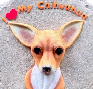 Spoontiques I LOVE MY CHIHUAHUA Steppingstone Wall Handing Plaque 9.5" 3D - Picture 1 of 6
