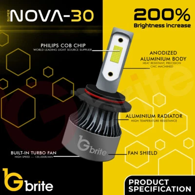 2 x SN30 GBrite H7 H1 H11 H4 9012 HB3 HB4 72W LED Kit White Canbus Error Free UK - Image 1 of 4