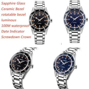 41mm Sapphire Full SS Band luxury corgeut waterproof men automatic wristwatches - Picture 1 of 15