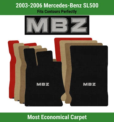 Передние коврики Lloyd Velourtex для Mercedes-Benz SL500 03–06 годов выпуска с аппликацией MBZ - Изображение 1 из 4