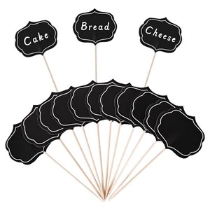 50 Pcs Food Labels Charcuterie Boards Accessories - Black Food Tags Cupcake P... - Picture 1 of 5