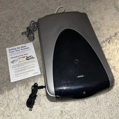 Epson Perfection 3200 PHOTO Flatbed Scanner AC Power Cord, Cables, and manual - Image 1 of 4
