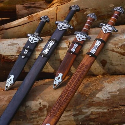 Juego de Espadas Damasco Vikingas Hechas a Mano 40" y 17" | Regalo para Él | Hojas Full Tang Foto 1 de 4