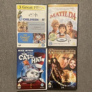 4 DVD Bundle - 6 Kids Films All PG. Matilda, Peter Pan, Cat In The Hat Etc. - Picture 1 of 9