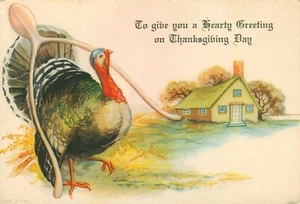 1929 Thanksgiving card To give you a Hearty Greeting On Thanksgiving Day - Picture 1 of 2