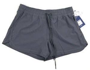 Marika Running Shorts Women Large Poly Spandex Tie Waist Charcoal 3" Inseam NWT - Picture 1 of 4