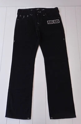 New True Religion Men’s Black Ricky Relaxed Straight Jeans 34x34 Flap Pockets - Image 1 of 4