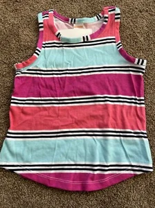 GYMBOREE Girls Mix N Match Stripe Pink Navy Blue Tank Top Shirt Nwt Size Xs 4 - Picture 1 of 1
