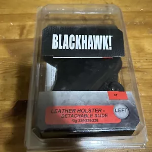 Blackhawk Black Leather Slide Holster LEFT for SIG SAUER P220 P226 P229 P228 9MM - Picture 1 of 1