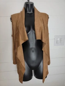 Ruby Rd Faux Suede Cardigan Vest Western Cowgirl - Picture 1 of 6