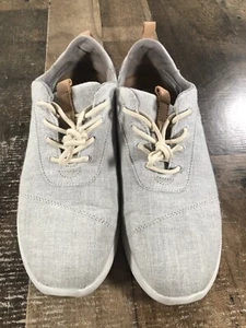 TOMS Lace Up Sneaker Womens 9.5 Gray Canvas Tennis Shoe - Picture 1 of 8