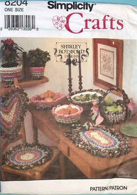 Casserole flowerpot seat cushions basket Large stitch crochet pattern 8204 - Image 1 of 3