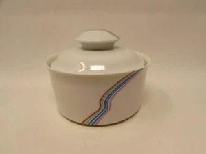 Rainbow by Rorstrand Sugar Bowl  Multicolor Curved Lines   b405 - Picture 1 of 2