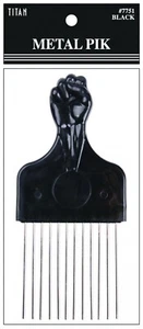 Titain Large Metal Afro Pik Fist Comb #7756 - Picture 1 of 1