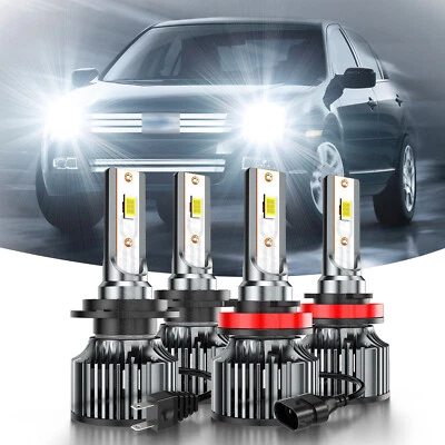 Kit de lâmpadas de feixe alto e baixo 4x faróis de LED branco 6000K para Ford Fusion 2006-2016 - Imagem 1 de 4