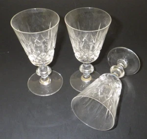 3 Edinburgh Crystal ED19 OLIVE & KREUZ klares Weinglas auf Schüssel/Wafferstiel geschnitten - Bild 1 von 6