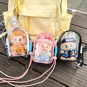 For 15cm Labubu V2 Sitting Party 15cm Cotton Doll Outfit Crossbody Pain Bag PVC - Picture 1 of 18