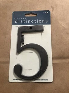 Hillman Distinctions Black 5" Metal House Address Number 5 Flush Mount - Imagen 1 de 2