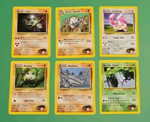 Original Pokémon Gym Heroes Brock's Onix, Rhyhorn, etc SIX cards Ex. condition! - Picture 1 of 14