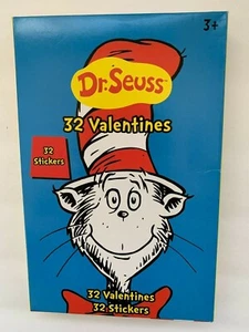 Dr. Seuss Valentines 32 Cards and 32 Stickers 8 Designs - Picture 1 of 2