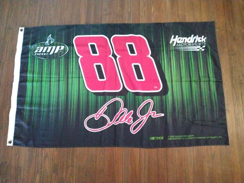 Dale Earnhardt Jr flag. Nascar.  Hendrick Motorsports.Amp Energy Cover