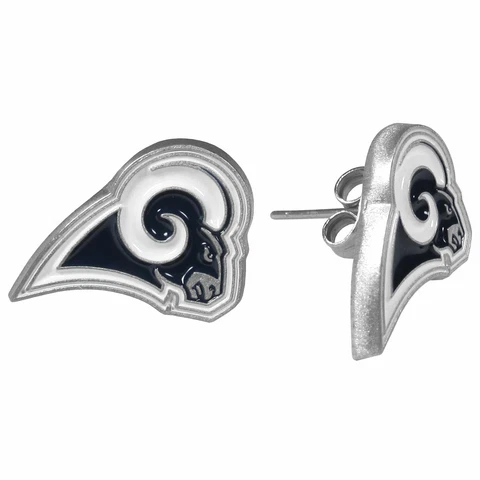 Los Angeles Rams Logo Stud Earrings (NFL Football Jewelry) Cover