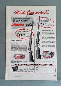 Vintage 1949 Marlin .22 Gauge Shotgun Marlin Firearms Co. Full Page Ad - Picture 1 of 1