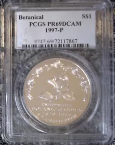 1997 P $1 Botanic Garden Silver Commemorative Dollar PCGS PR69DCAM - Picture 1 of 3