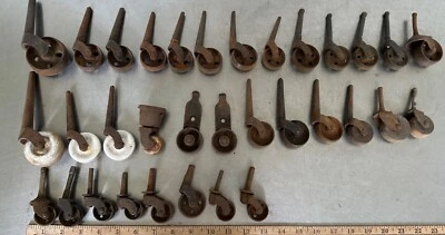 Lote de ruedas de muebles antiguos surtidos, ruedas de madera/metal/porcelana #1359 Foto 1 de 4