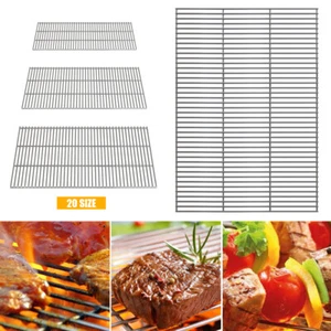 BBQ Grill Mesh Grate Grids Barbecue Replacement Net Stainless Steel Rack 30-49cm - Picture 1 of 28