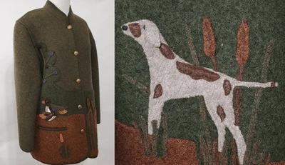 VTG GIESSWEIN Boiled Wool Coat Duck Dog Hunt Jacket Loden 10 M L 40 AUSTRIA 3D - Image 1 of 4