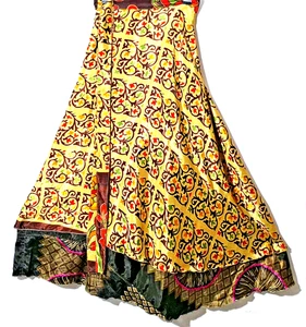 Incredible-art Vintage Silk Sari Magic Wrap Skirt Reversible Double Layer skirt, - Picture 1 of 6