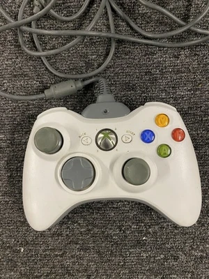 Microsoft Xbox 360 Wired Controller Genuine OEM White Tested Working - Image 1 of 4