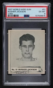 1937 World Wide Gum V356 Busher Jackson #51 PSA 6 HOF - Picture 1 of 3