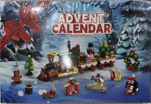 Advent Calendar Christmas Train Building Blocks Set, 24 Boxes - Picture 1 of 5