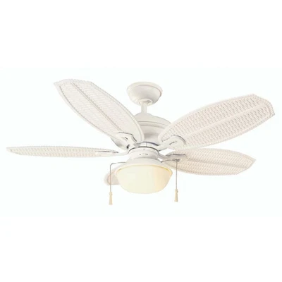 Hampton Bay Palm Beach III 48 in. LED Indoor/Outdoor Matte White Ceiling Fan-C2 - Image 1 of 4