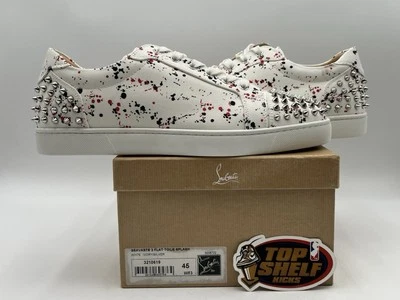 DS New Christian Louboutin Seavaste 2 Flat Toile Splash Size 45 Authentic White - Image 1 of 4