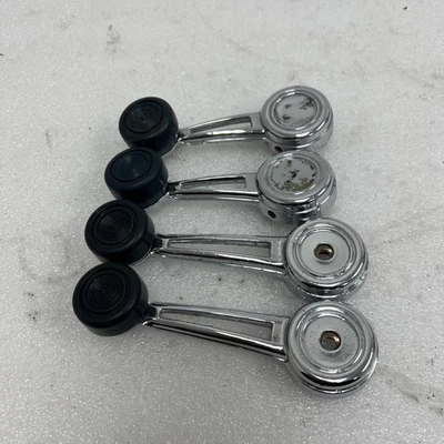 1968-1972 Ford Window Crank Set OEM Dark Blue Knobs + Handles Stang Cougar LTD + - Image 1 of 4