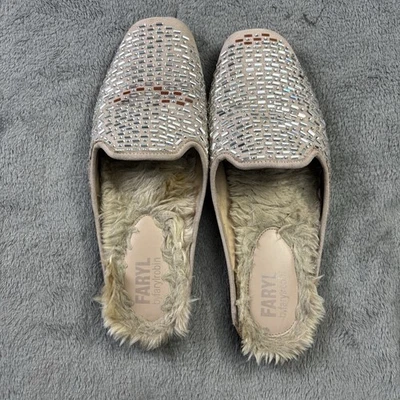 Женские повседневные туфли Faryl By Farylrobin Slip On Mules 9,5 цвет розовый бархат со стразами мех - Изображение 1 из 4
