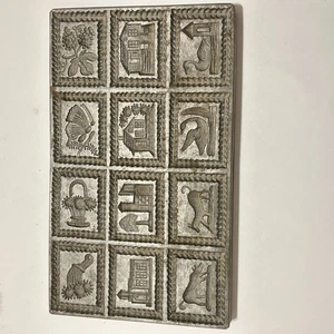 Antiguo Molde de Pan de Jengibre Speculoos Springerle Tablero de Galletas Prensa Metal Madera - Imagen 1 de 7
