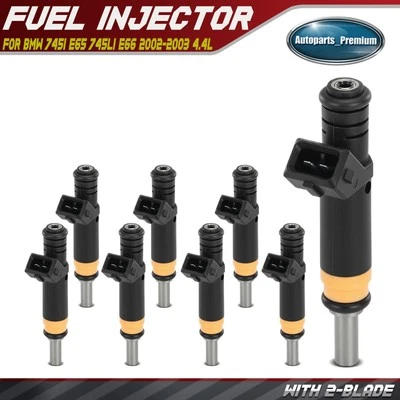 8x Fuel Injector for BMW 745i E65 745Li E66 2002 2003 4.4L Naturally Aspirated - Image 1 of 4